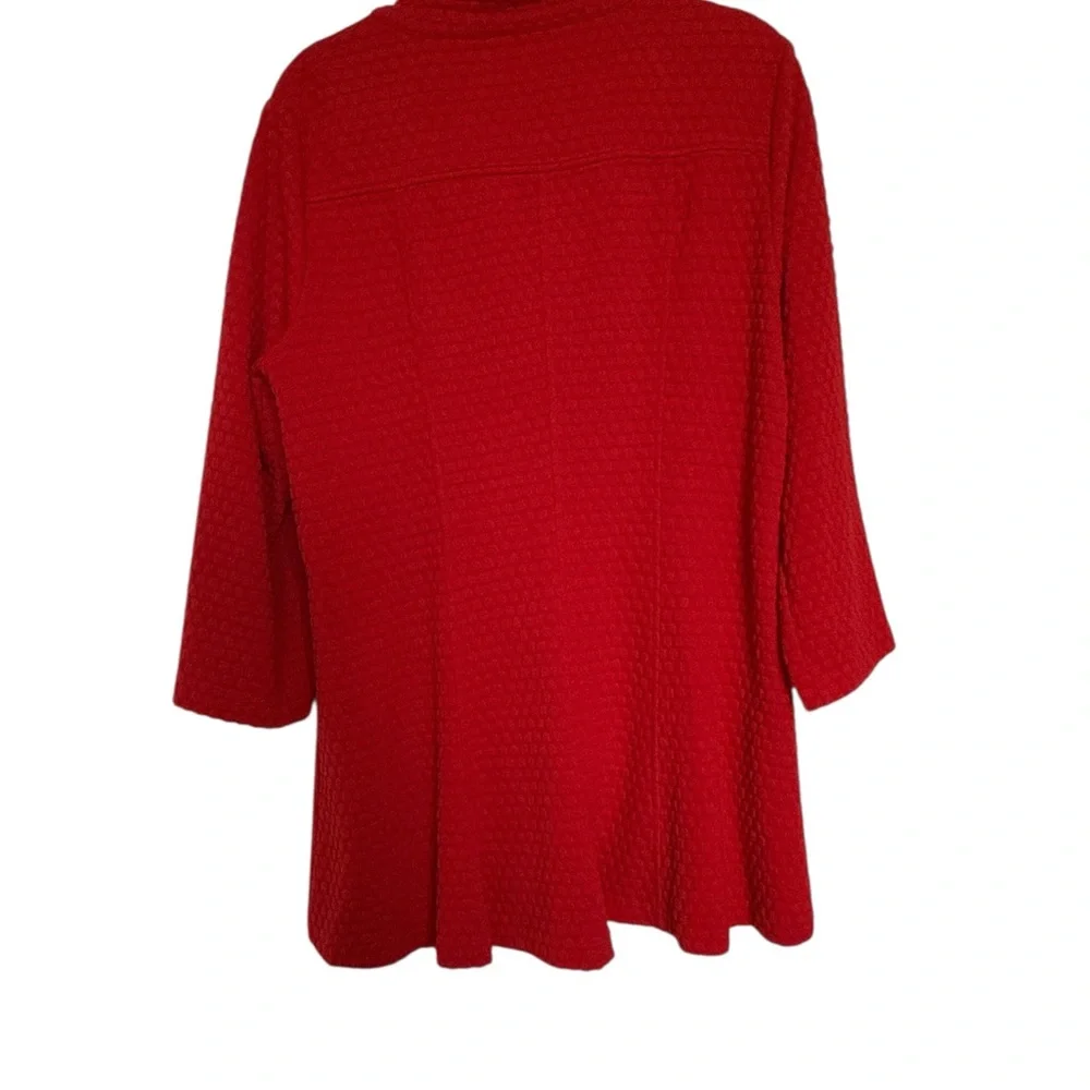 Multiples Red Button-Up Jacket - Picture 4 of 5